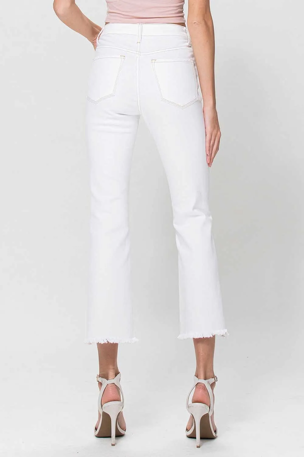 Bailey High Rise Raw Hem Crop Flare Jeans