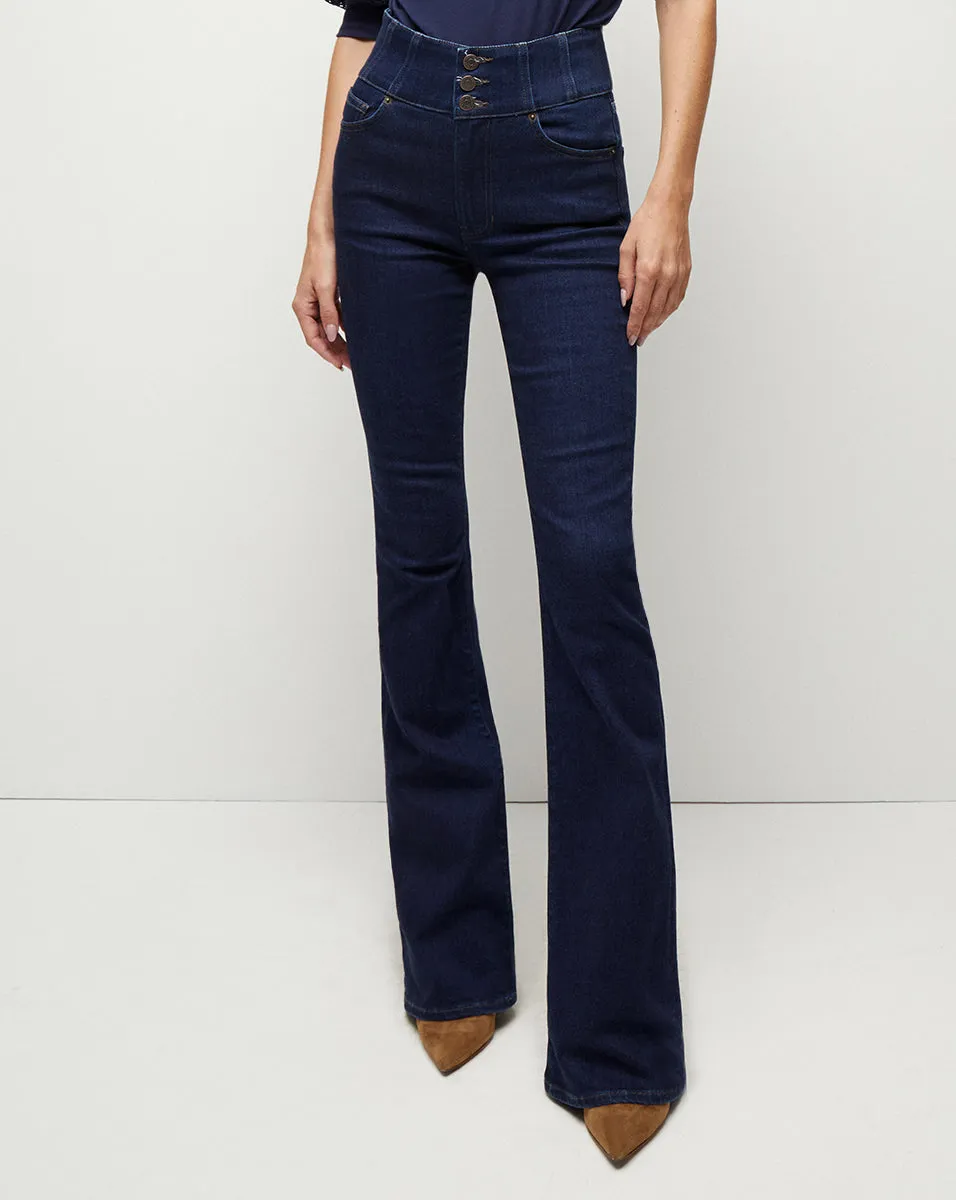 Beverly Corset Waist Skinny-Flare Jean