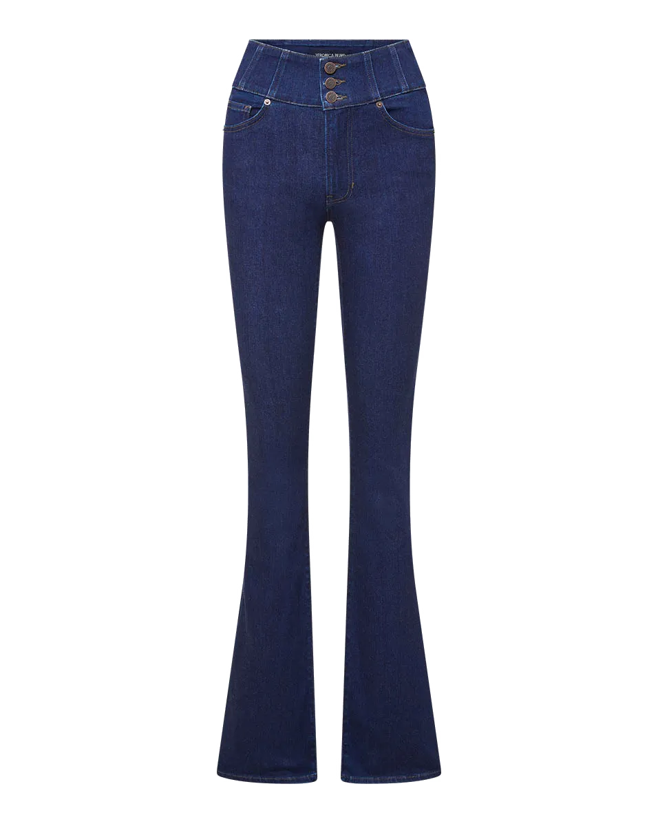 Beverly Corset Waist Skinny-Flare Jean