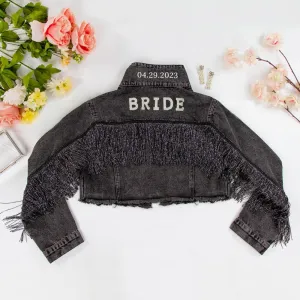 (Black Fringe) Bride Patch Denim Jacket