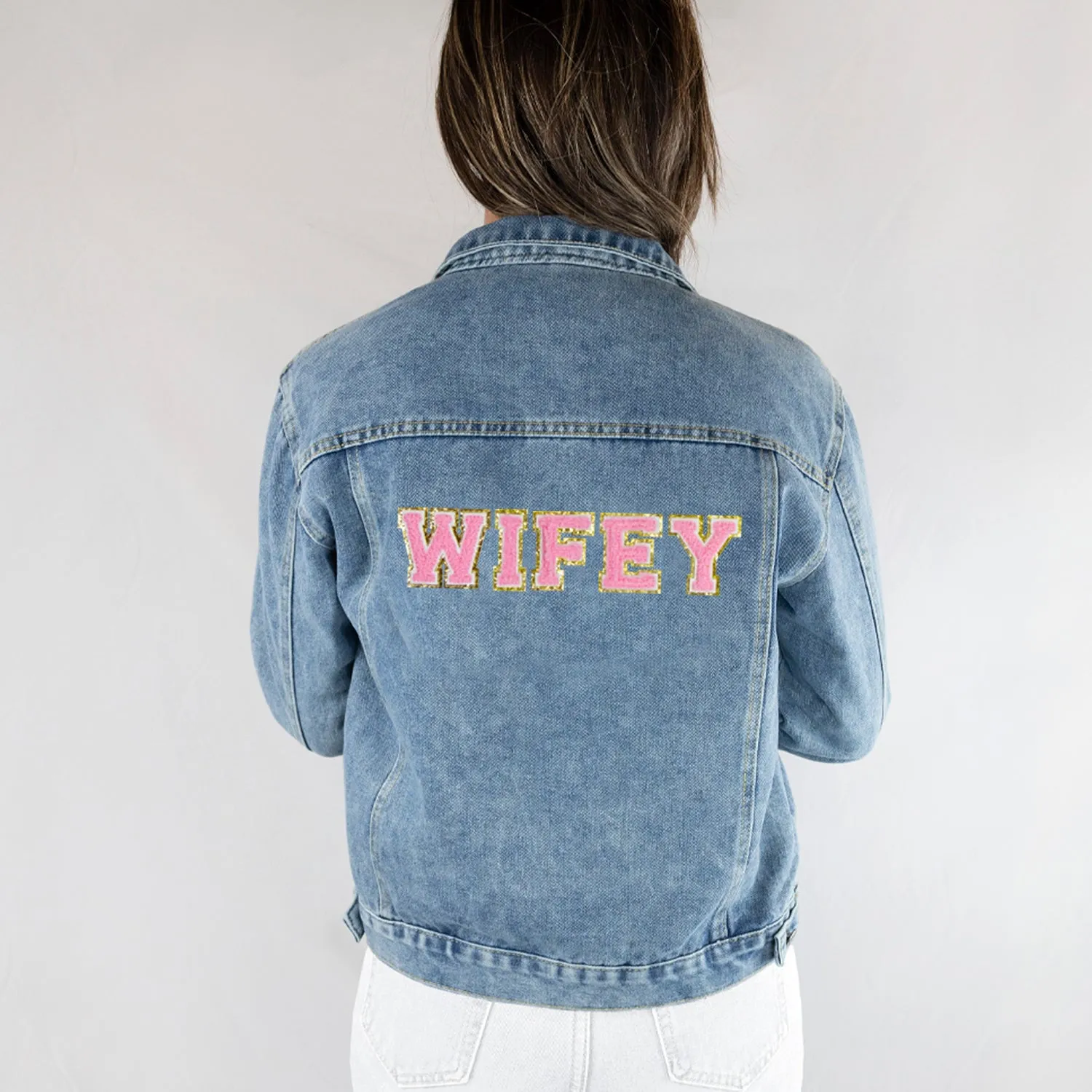 (Blue Denim) Blue Patch Denim Jacket Gifts