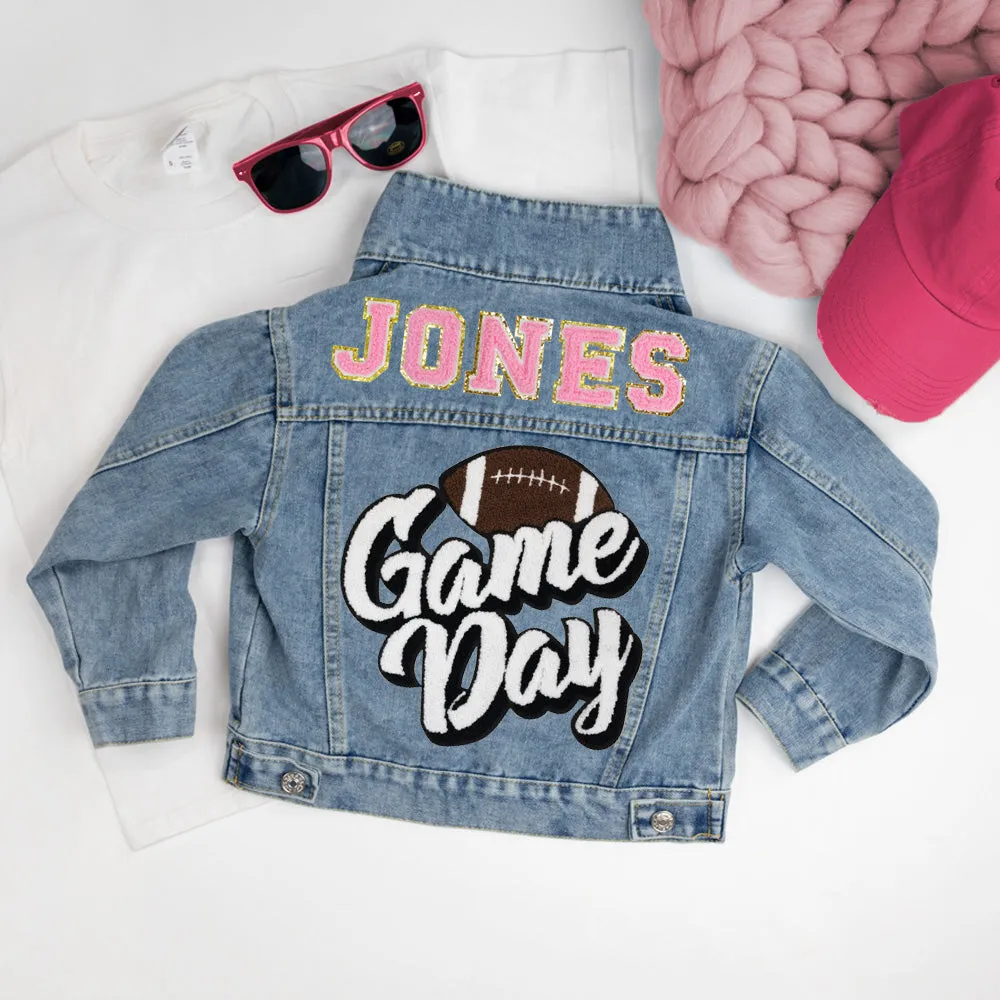 (Blue Denim) Personalized Game Day Denim Jacket