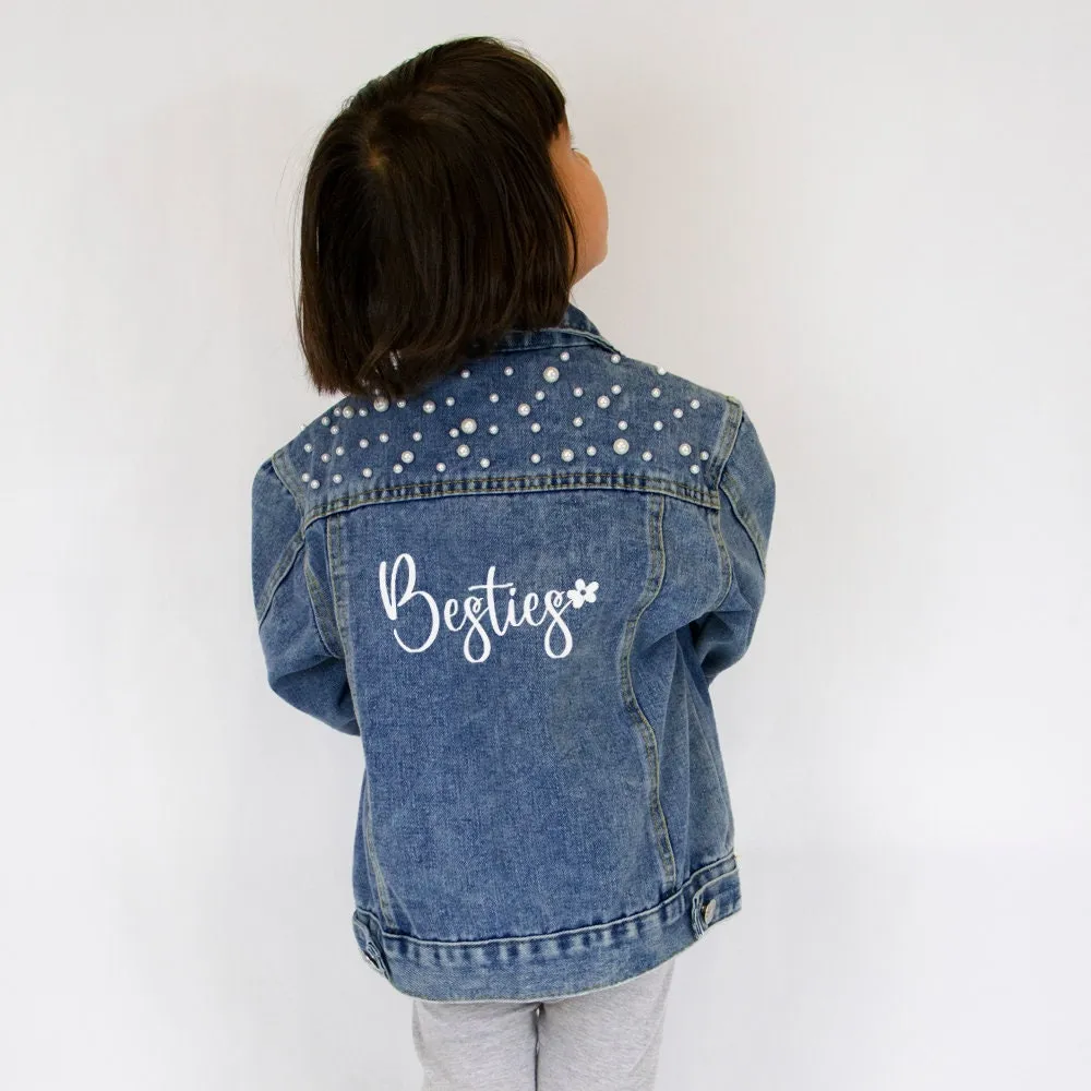 (Blue Pearl) Mom and Daughter Denim Jacket