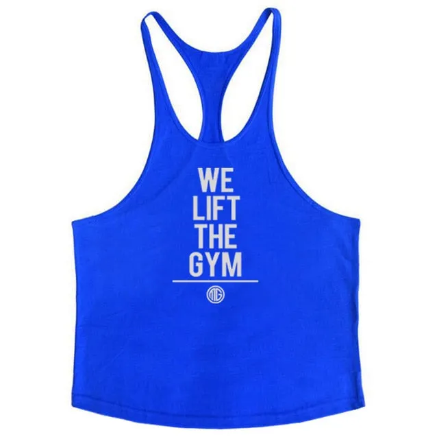 Brand Gyms Clothing Singlet Y Back Tank Top Men Fitness Stringer Vest Canotta Bodybuilding Sleeveless shirt Muscle Tanktop