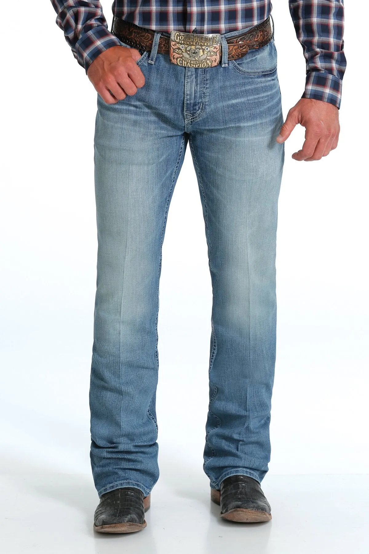 Cinch Men's Ian Slim Fit Jean in Light Stonewash