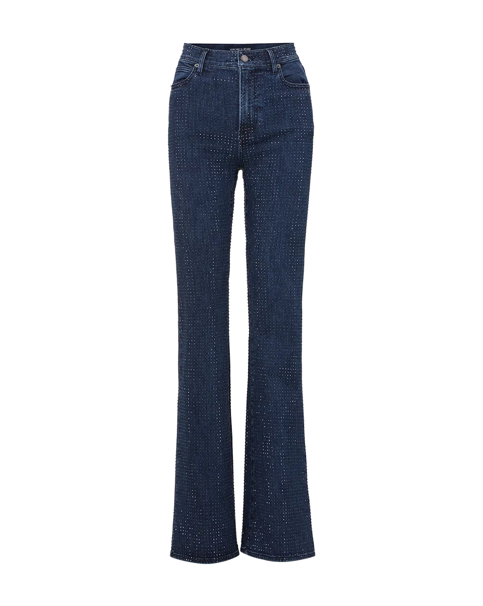 Crosbie Rhinestone Wide-Leg Jean