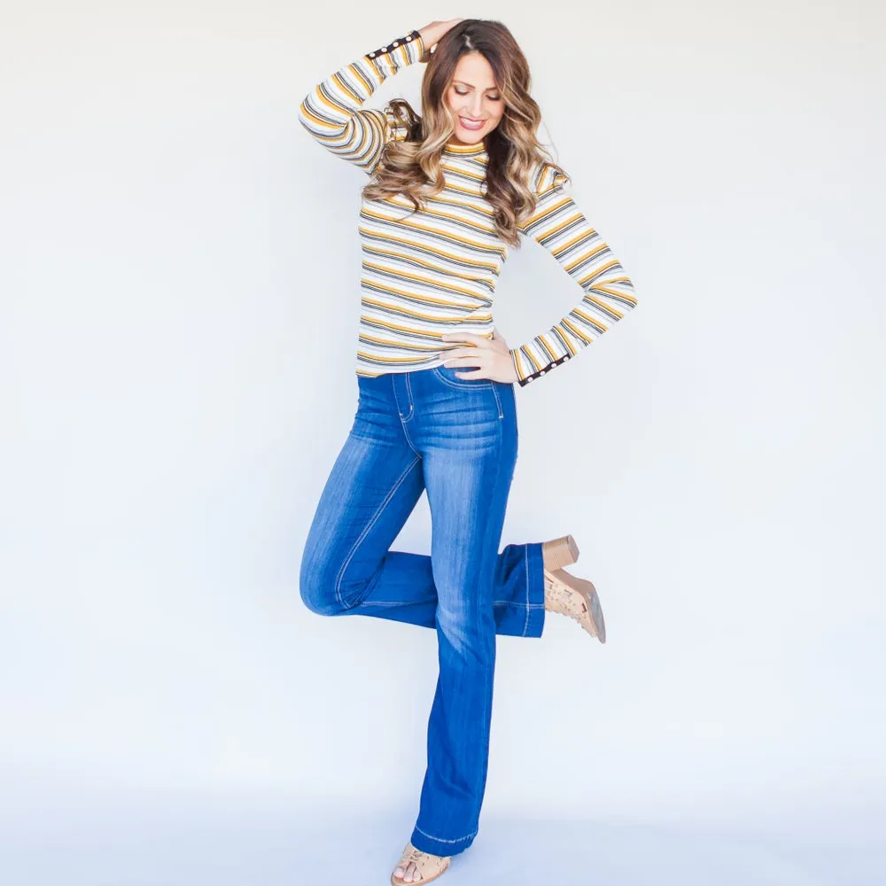 Denim Flares in Light Blue