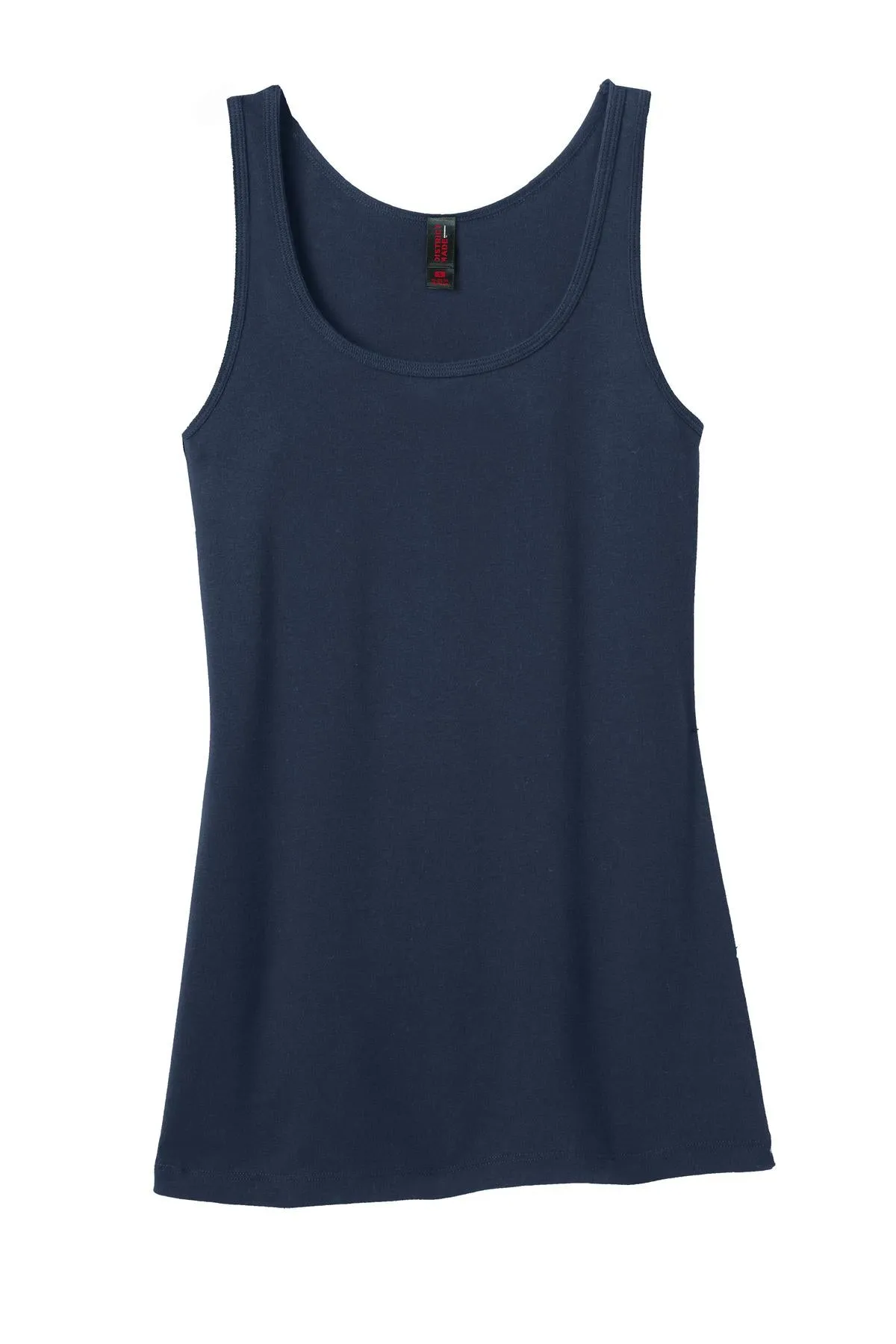 District Made Ladies Mini Rib Racerback Tank. DM403