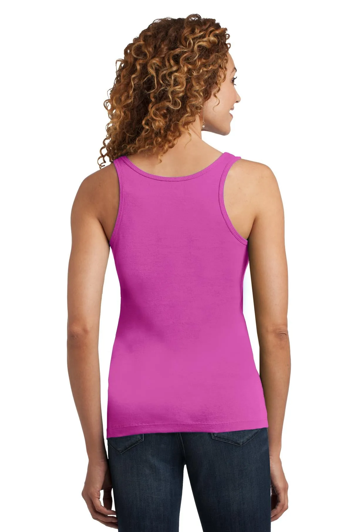 District Made Ladies Mini Rib Racerback Tank. DM403