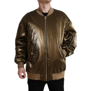 Dolce & Gabbana Elegant Bronze Bomber Jacket