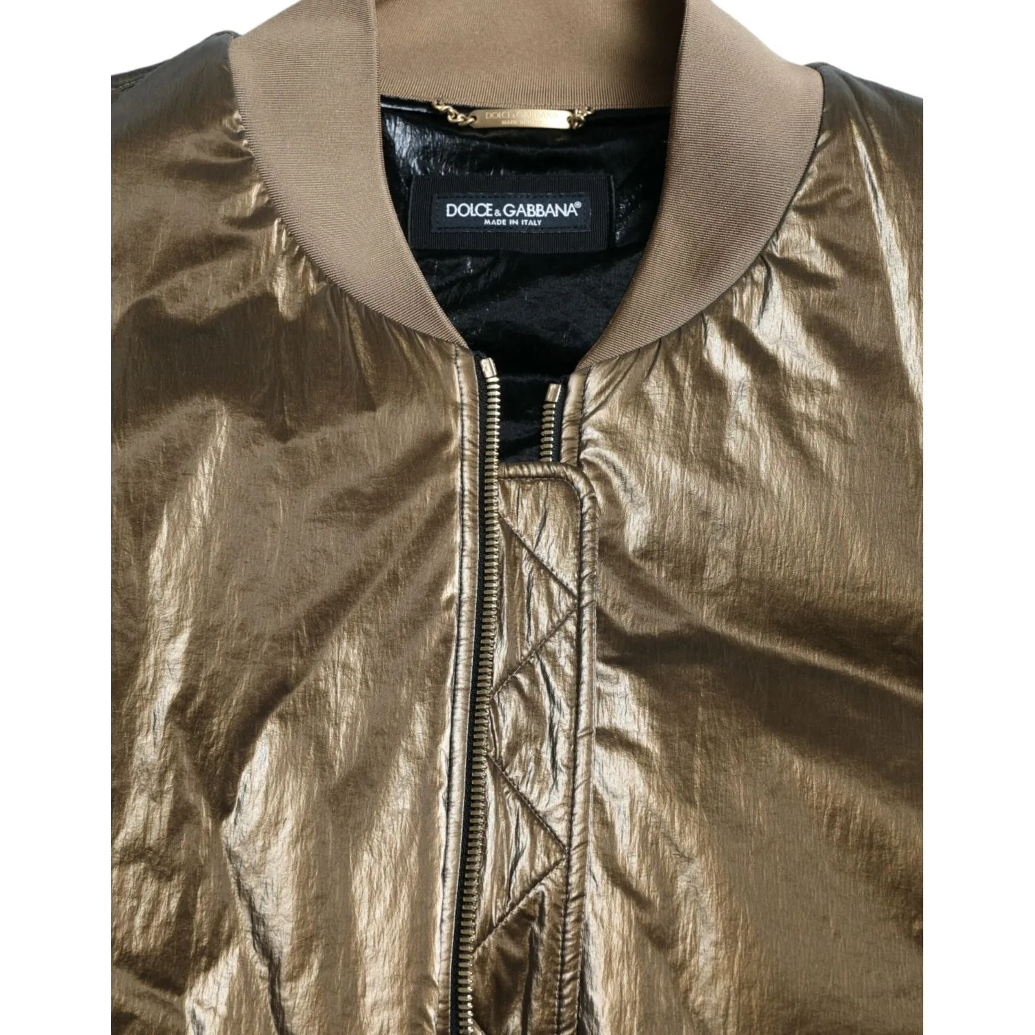 Dolce & Gabbana Elegant Bronze Bomber Jacket