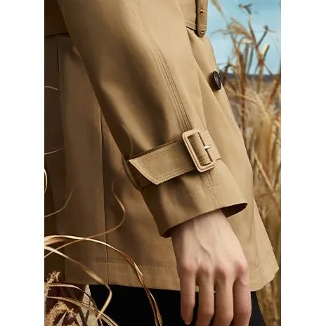 Double Breasted Cropped Trench Coat