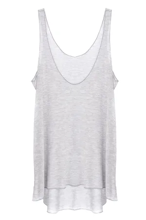 ENZA COSTA VISCOSE Light Grey Loose Tank