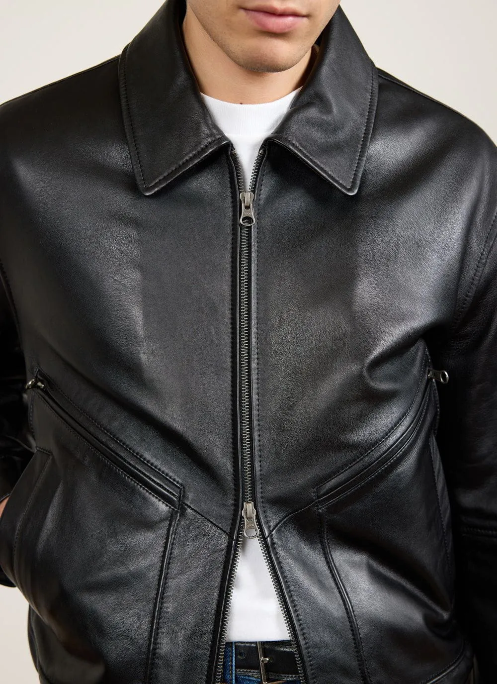 Flight Leather Jacket | Black