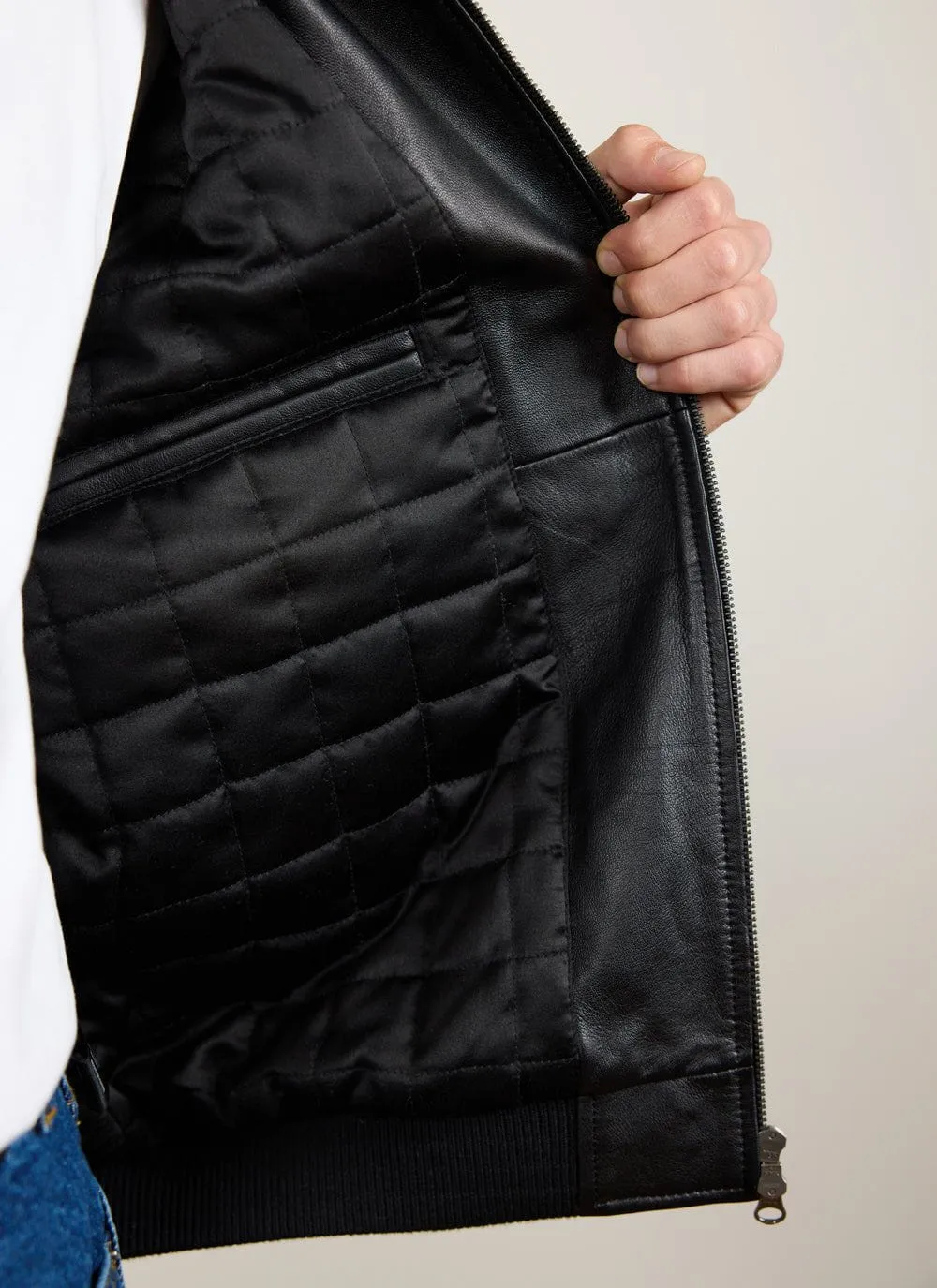 Flight Leather Jacket | Black