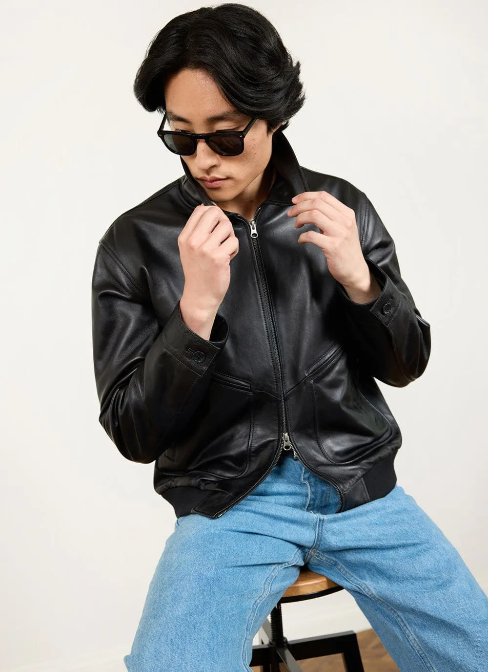 Flight Leather Jacket | Black