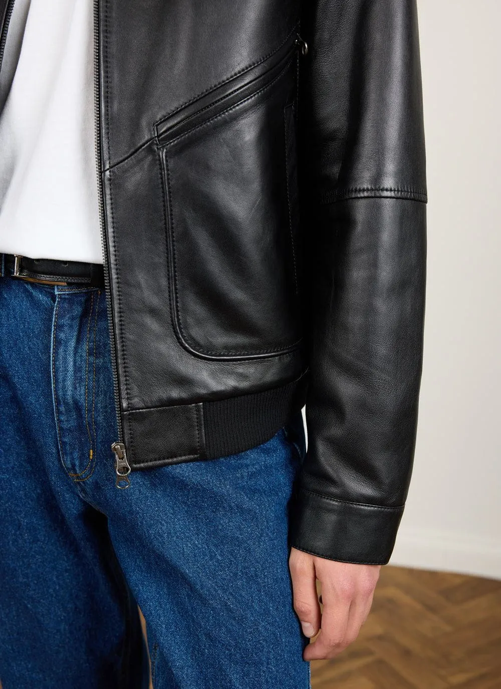 Flight Leather Jacket | Black