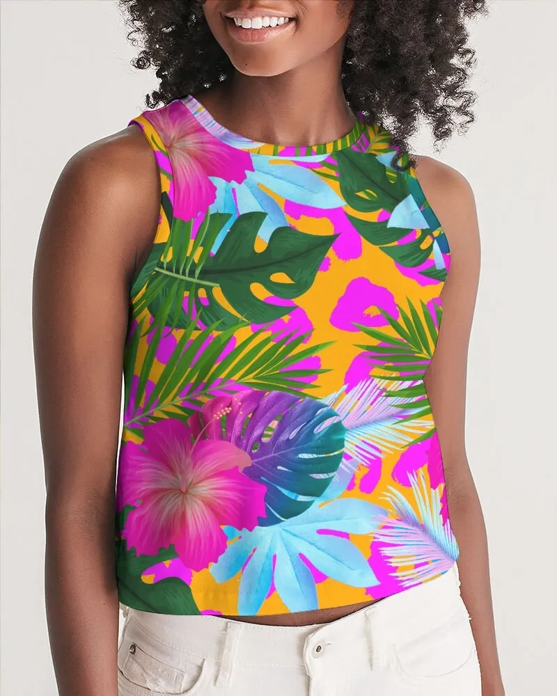 Floral Tropical Women’s Cropped Tank Top