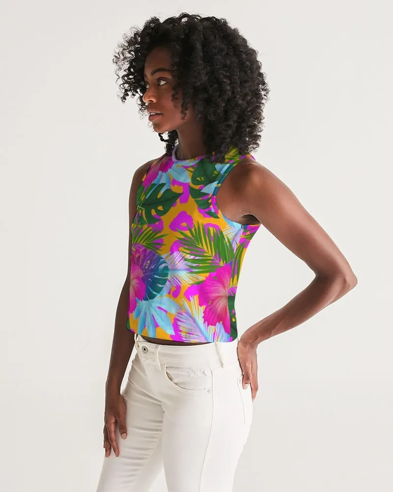 Floral Tropical Women’s Cropped Tank Top