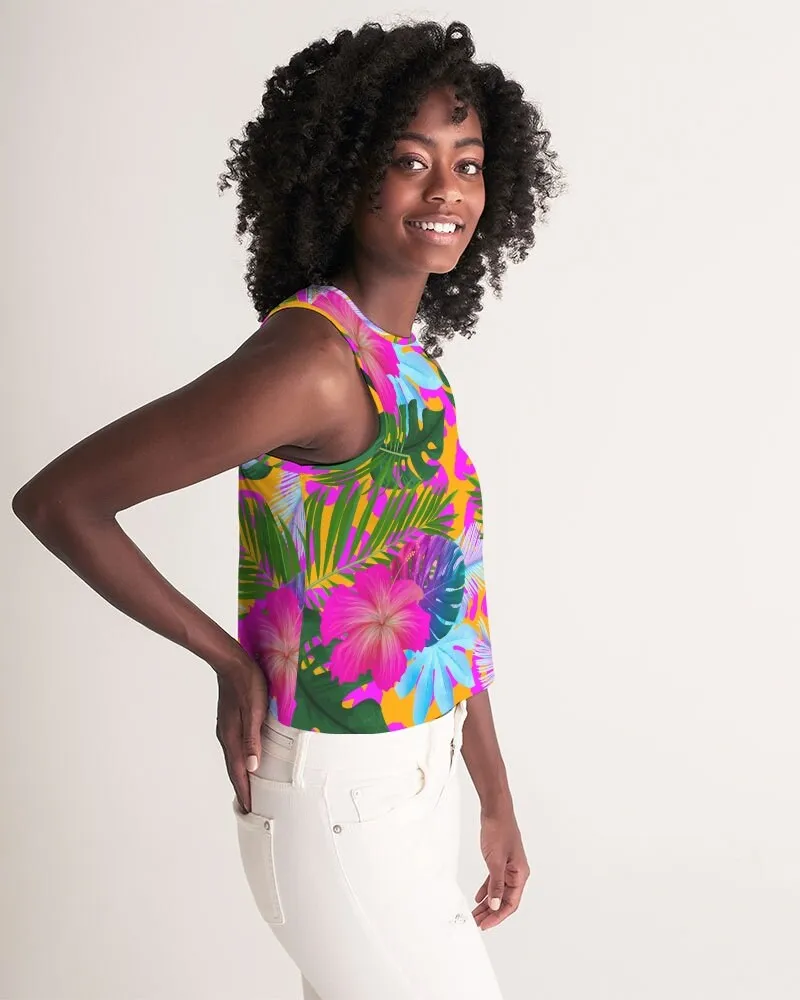 Floral Tropical Women’s Cropped Tank Top