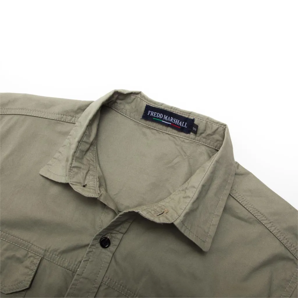 Fredd Marshall New Men's Military Style Shirt Short Sleeve Cargo Shirts Pocket 55889