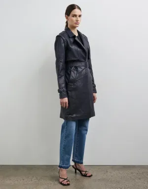 Great Jones Trench Coat Bubble Ink Leather