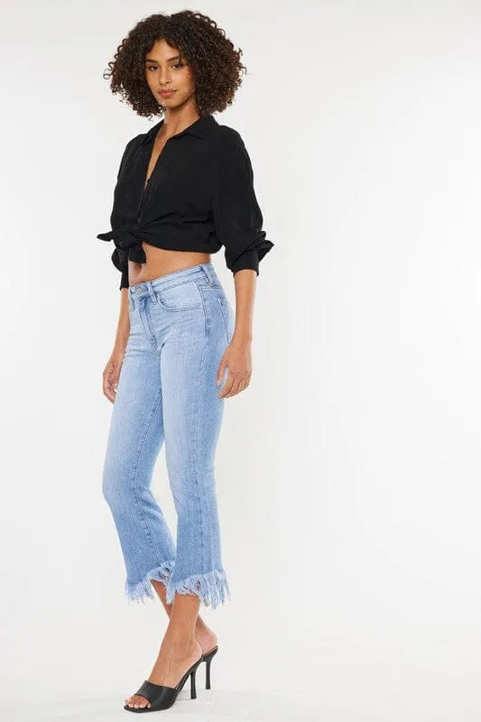 High Rise Crop Bootcut Jeans - Kan Can USA