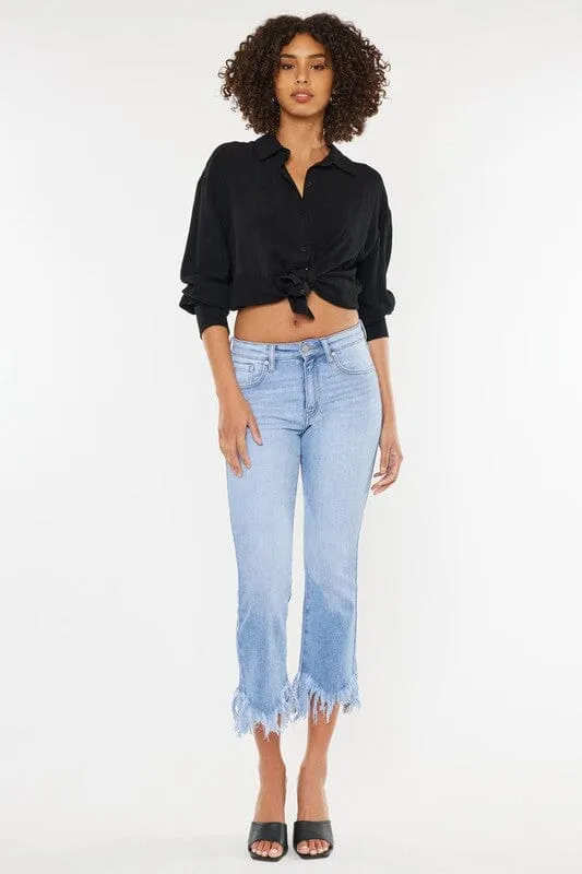 High Rise Crop Bootcut Jeans - Kan Can USA