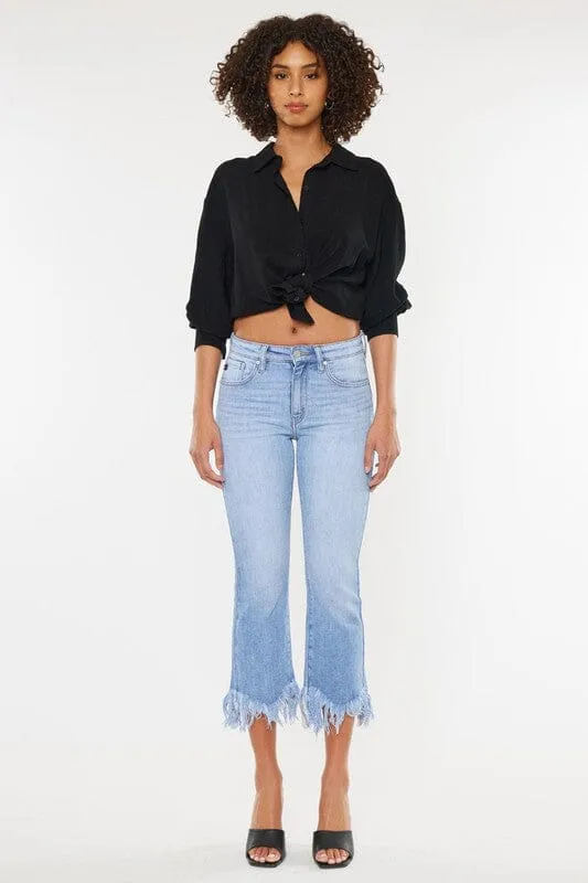 High Rise Crop Bootcut Jeans - Kan Can USA