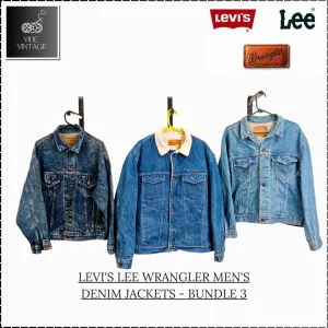 LEVI'S LEE WRANGLER MEN'S DENIM JACKETS - BUNDLE 3 - 09 PCS