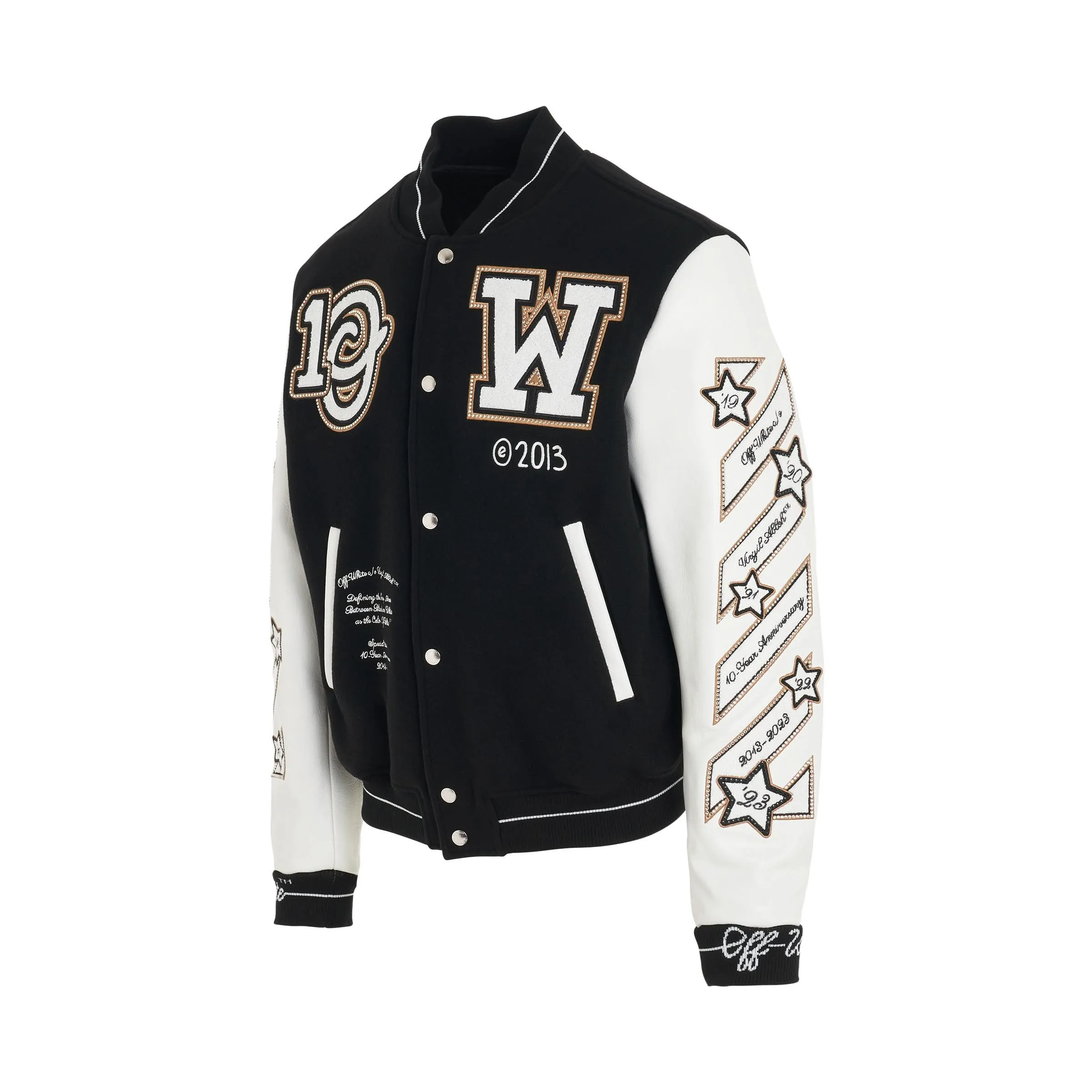 Logic Varsity Jacket in Black White