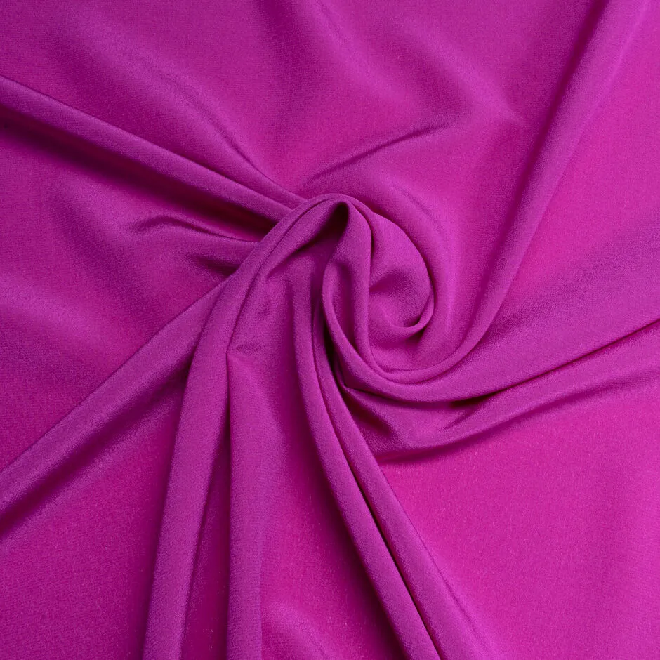 Magenta Pink Pure Silk Crêpe de Chine