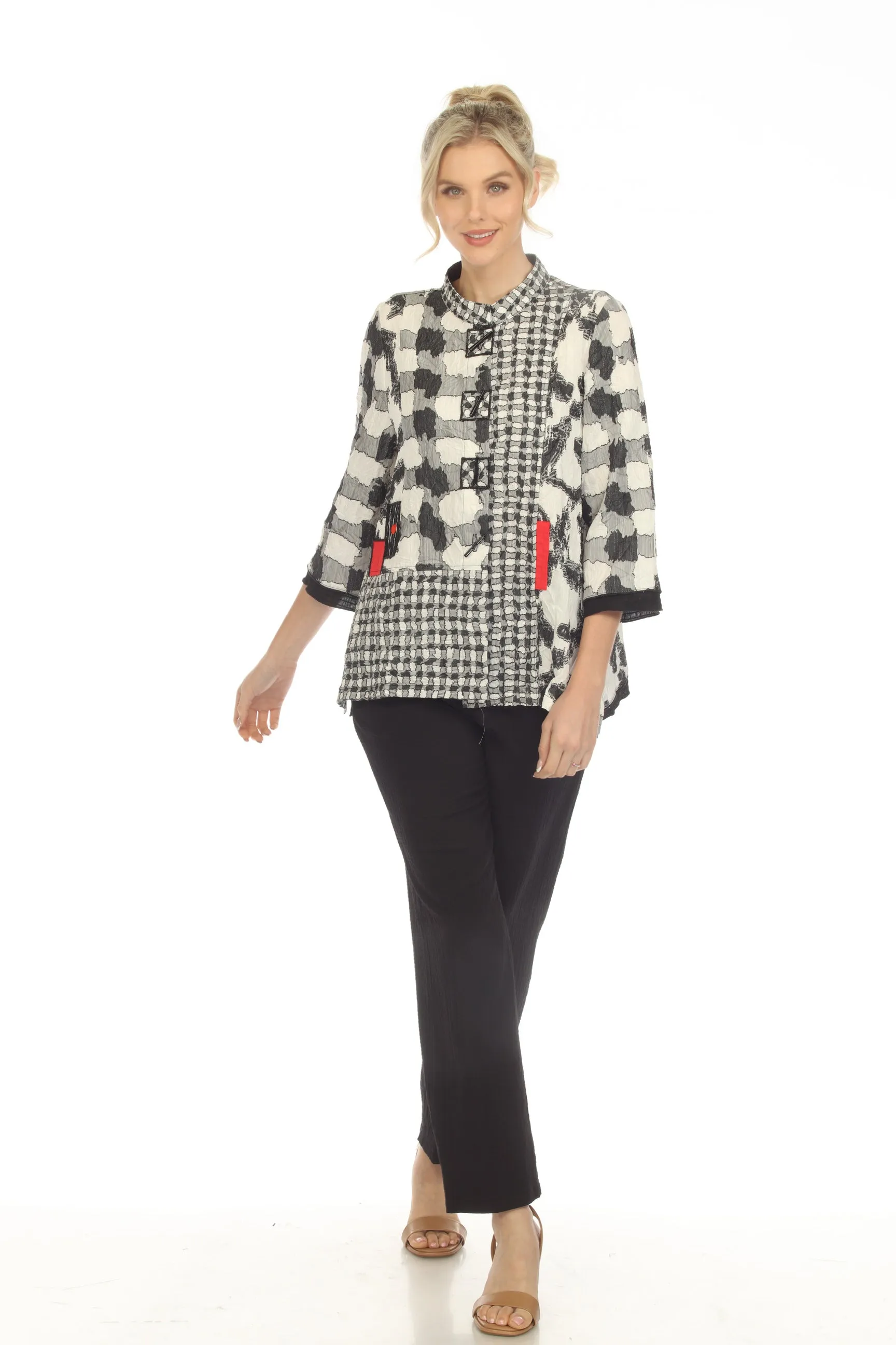 Moonlight Mixed-Media Print Jacket/ Blouse - 3819