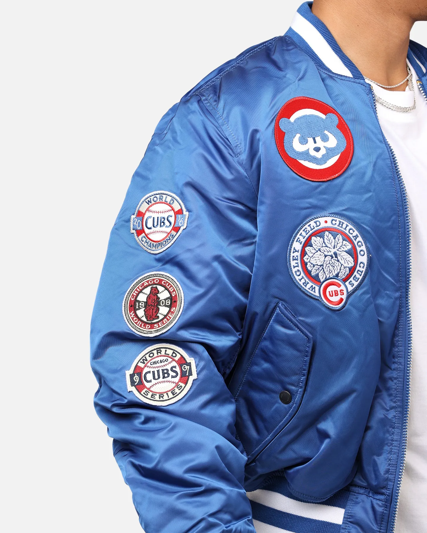 New Era X Alpha Series X MLB Chicago Cubs MA-1 Bomber Jacket Blue