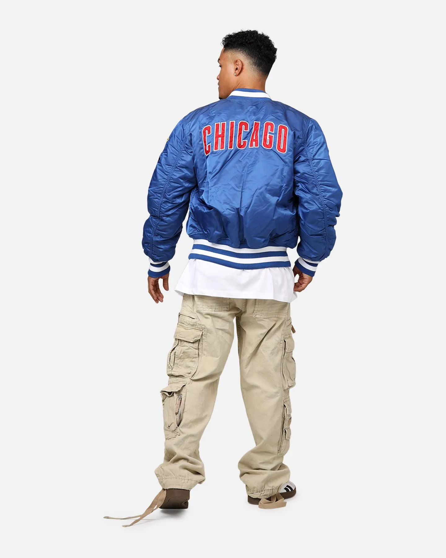 New Era X Alpha Series X MLB Chicago Cubs MA-1 Bomber Jacket Blue