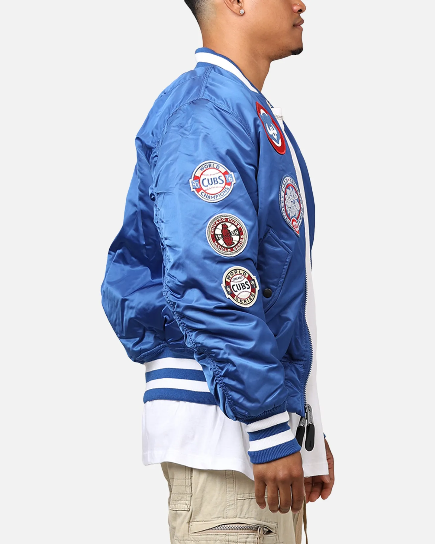 New Era X Alpha Series X MLB Chicago Cubs MA-1 Bomber Jacket Blue