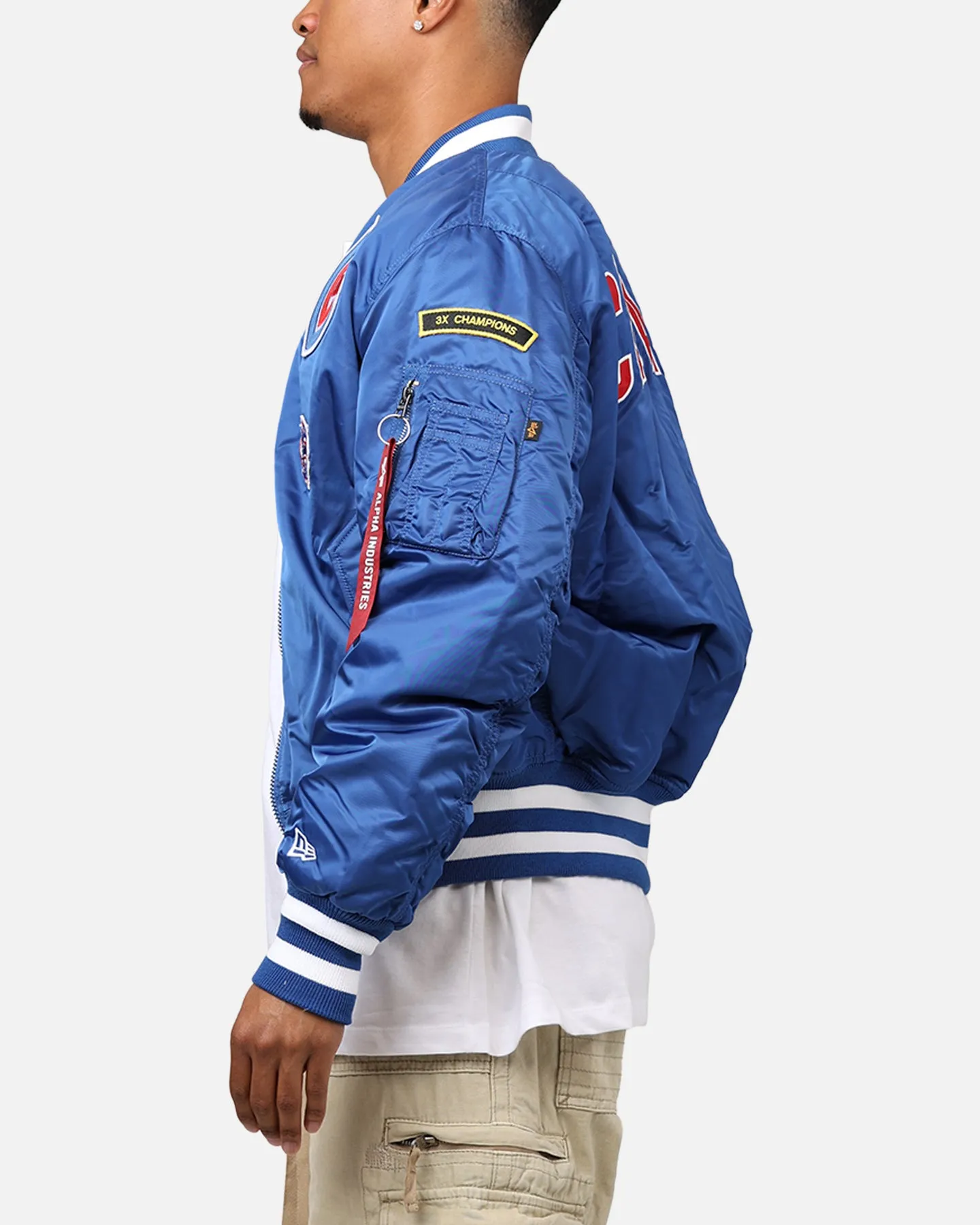 New Era X Alpha Series X MLB Chicago Cubs MA-1 Bomber Jacket Blue