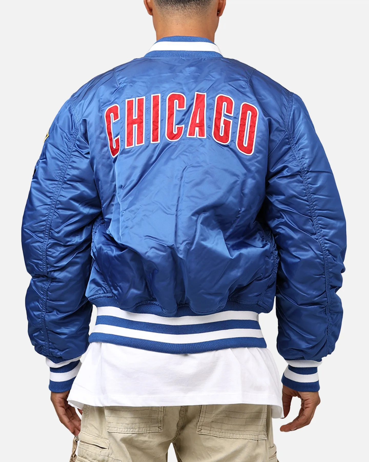 New Era X Alpha Series X MLB Chicago Cubs MA-1 Bomber Jacket Blue