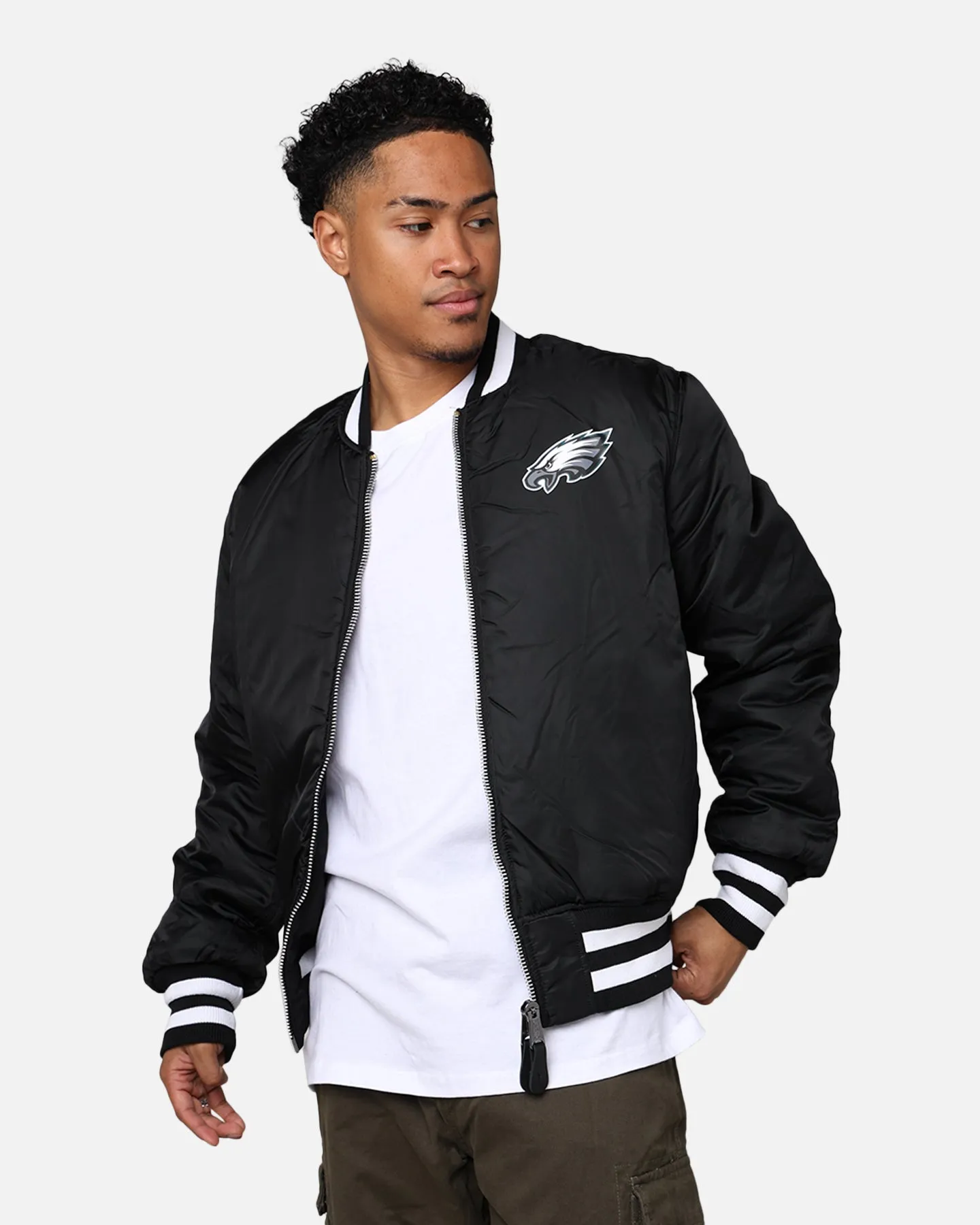 New Era X Alpha Series X NFL Philadelphia Eagles MA-1 Bomber Jacket Black