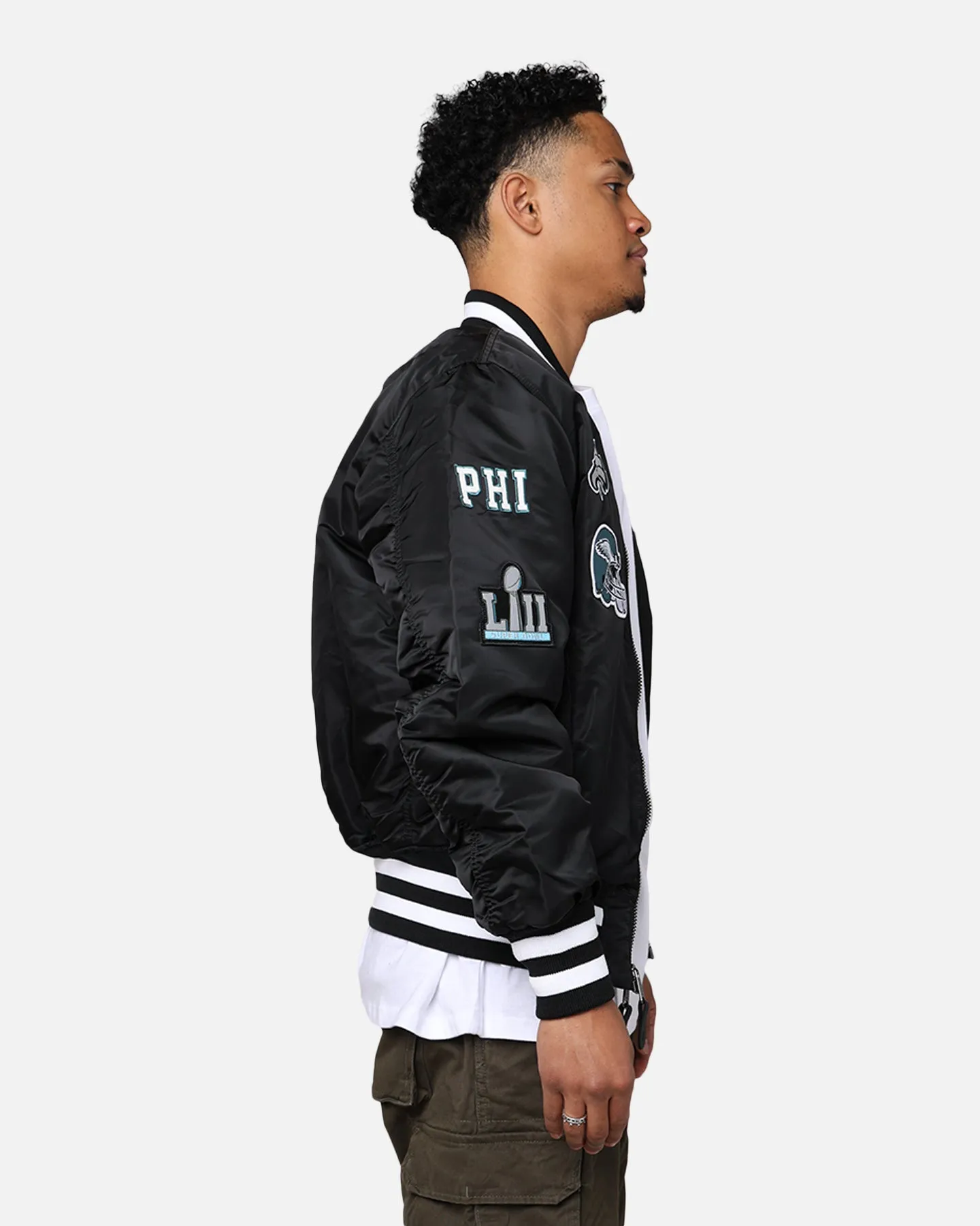 New Era X Alpha Series X NFL Philadelphia Eagles MA-1 Bomber Jacket Black