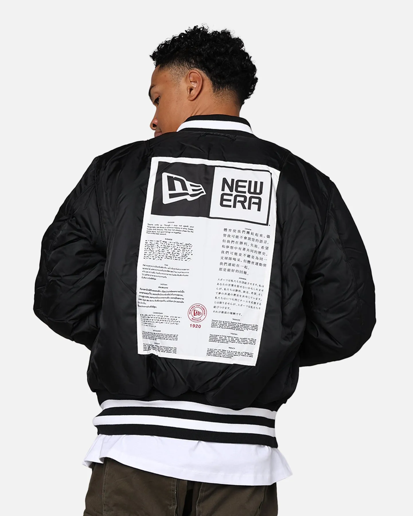 New Era X Alpha Series X NFL Philadelphia Eagles MA-1 Bomber Jacket Black