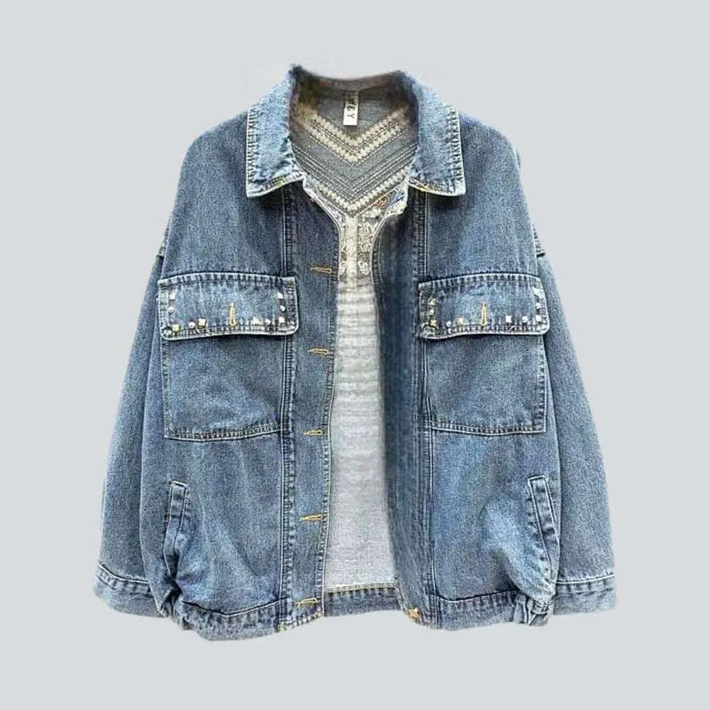 Oversized women's denim jacket