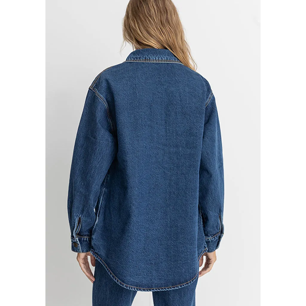 Rhythm Women's Oversized Denim Shacket - Dark Wash