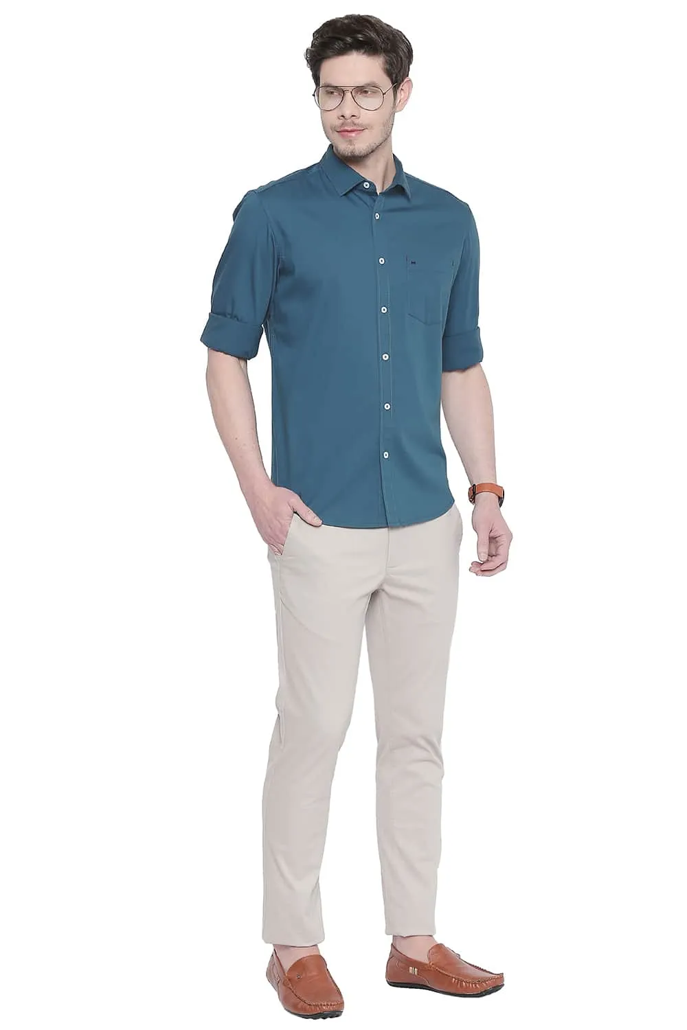 Slim Fit Twill Stretch Shirt