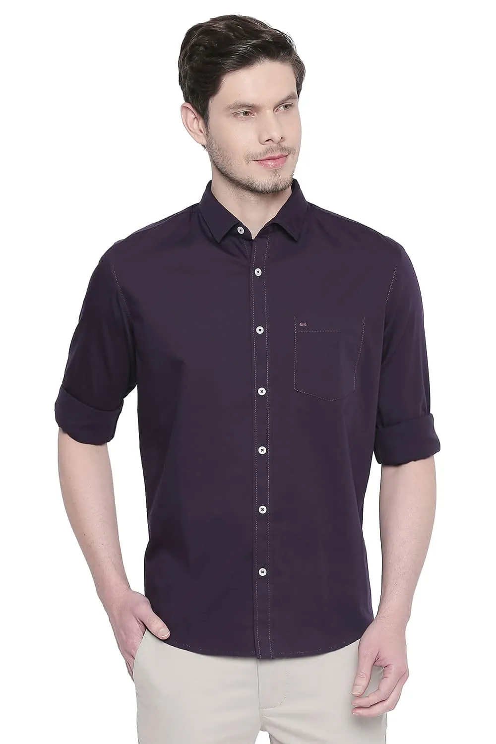 Slim Fit Twill Stretch Shirt