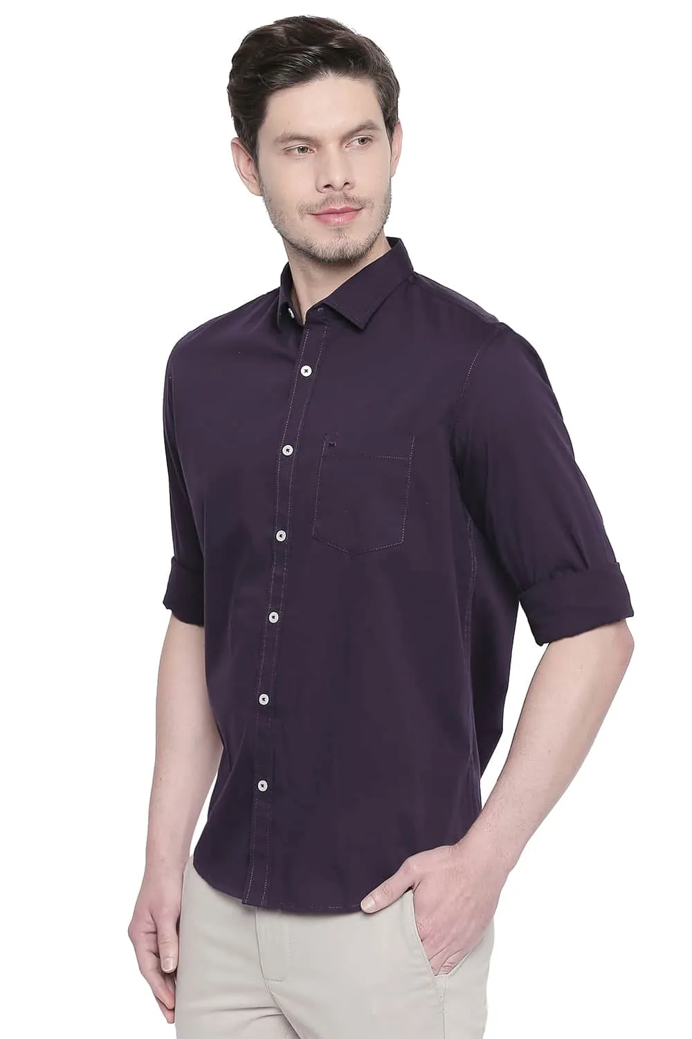 Slim Fit Twill Stretch Shirt