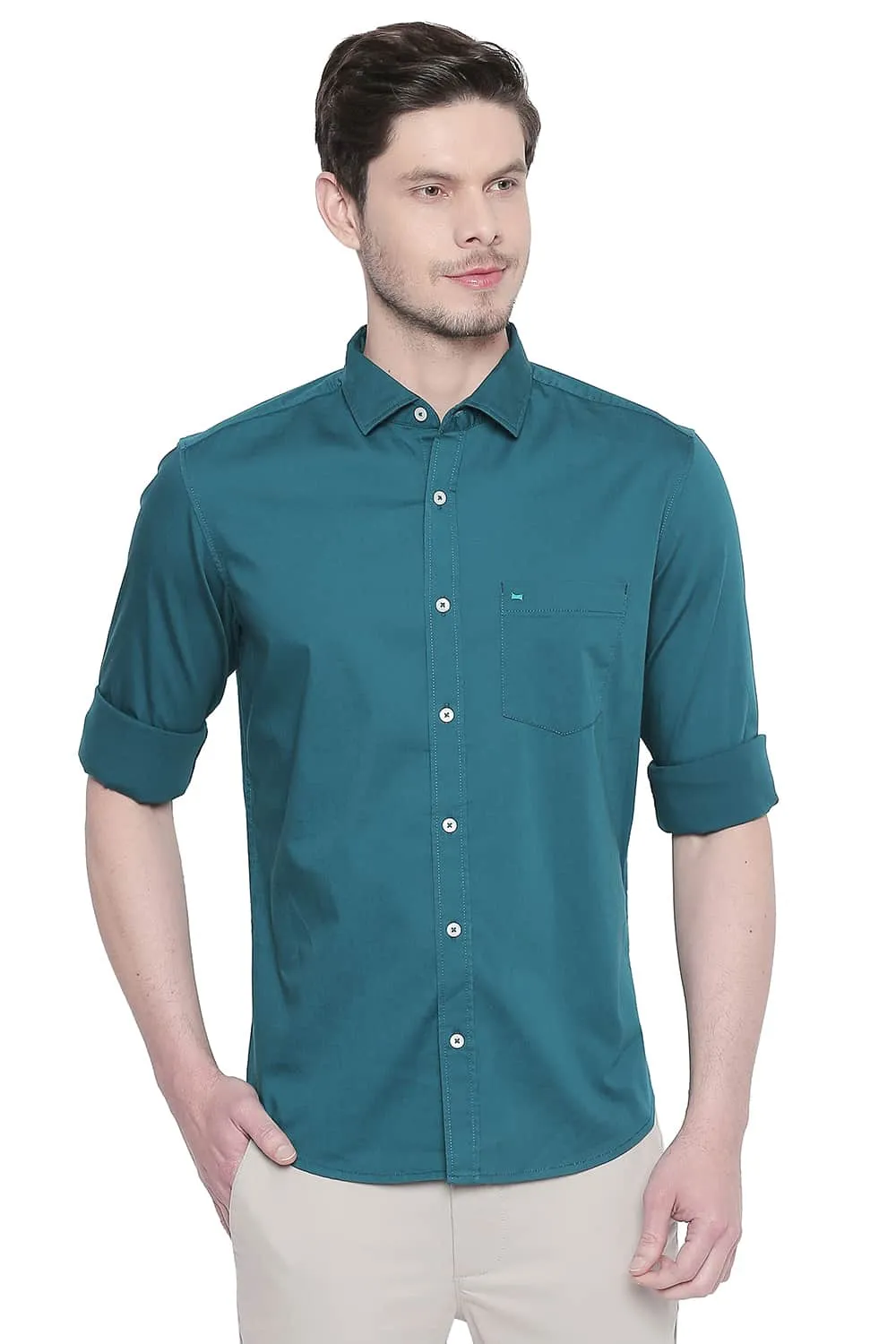 Slim Fit Twill Stretch Shirt