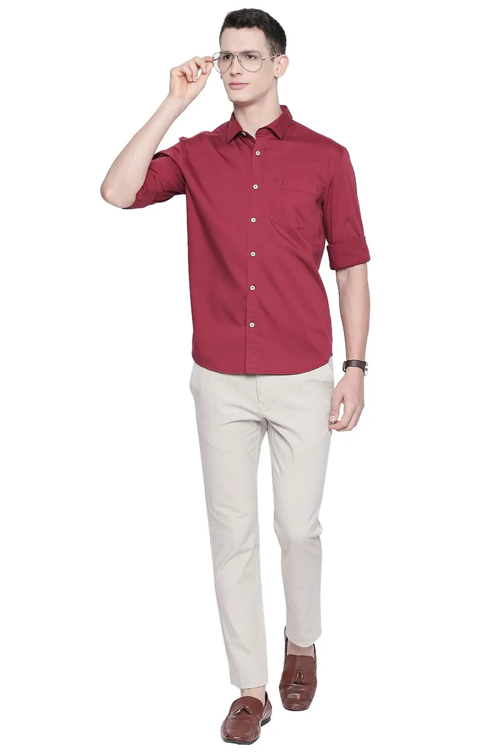 Slim Fit Twill Stretch Shirt