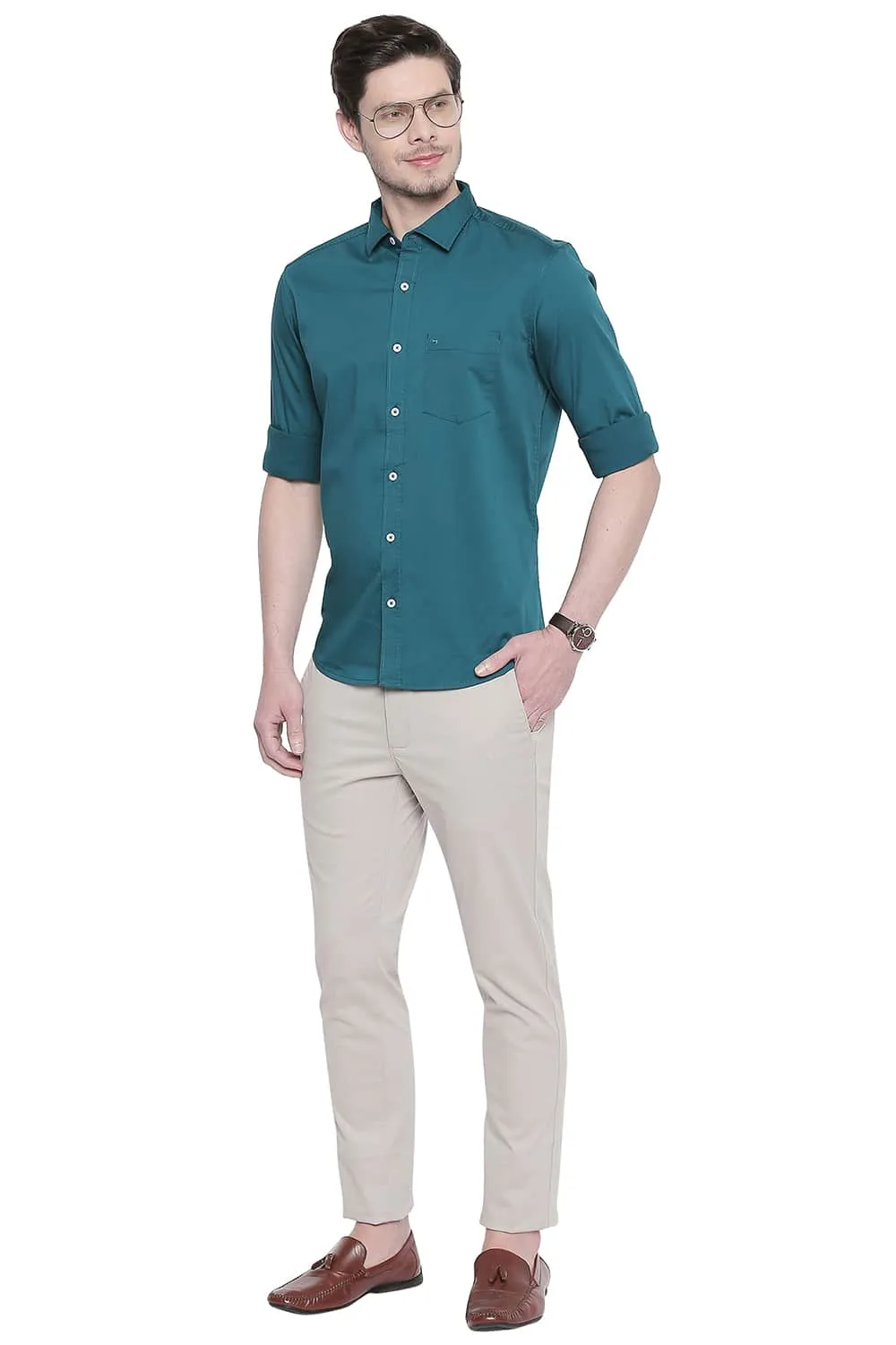 Slim Fit Twill Stretch Shirt