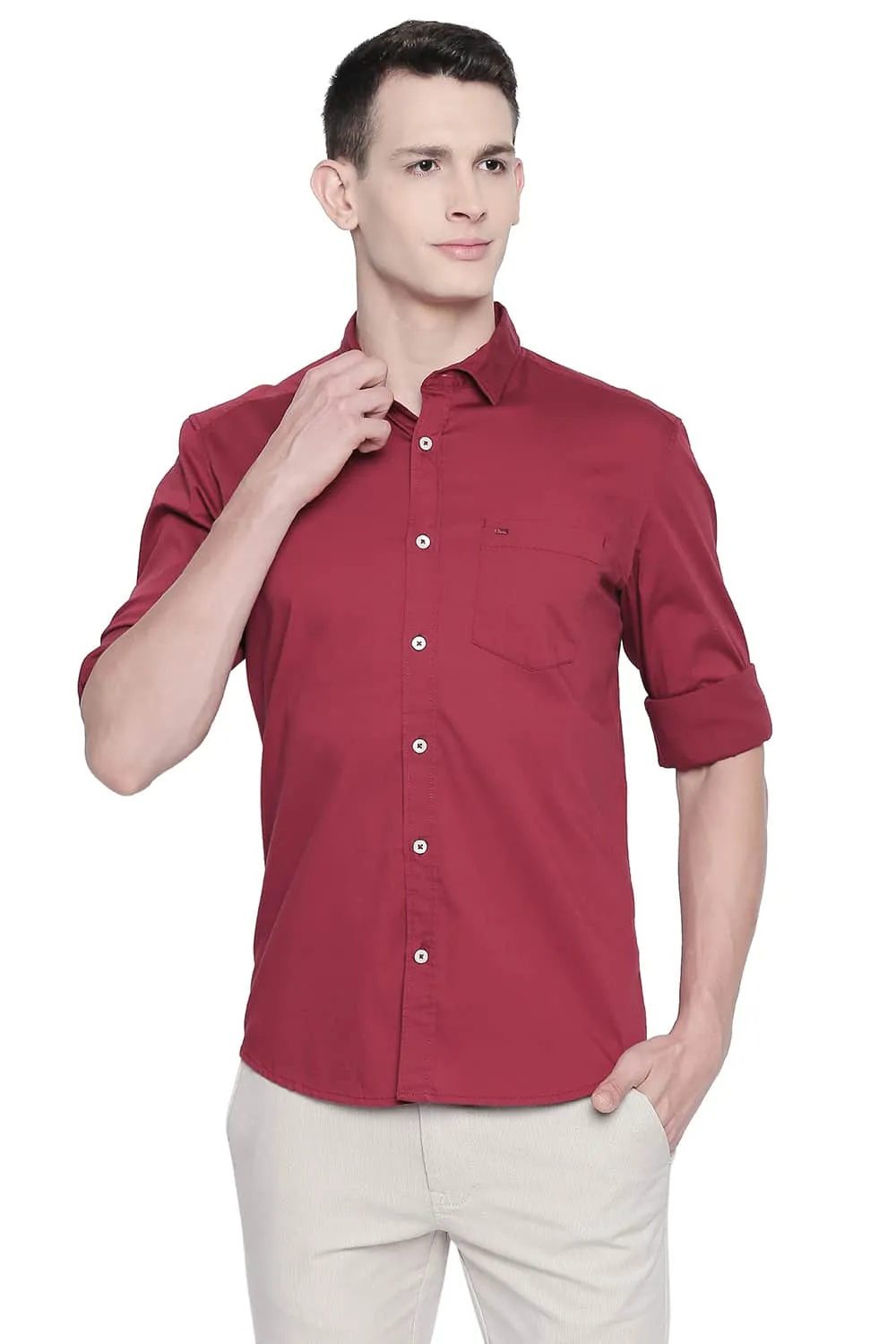 Slim Fit Twill Stretch Shirt